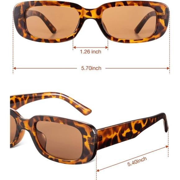10 Pack Small Rectangle Sunglasses Women Retro Square Glasses 90s Vintage Trendy